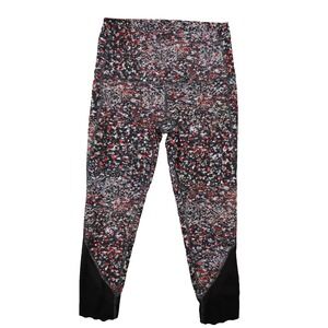lululemon Wunder Under Crop Scallop 23" Black‎ Floral Multi size 8 Luxtreme